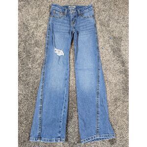 Levis Noughties Bootcut Jeans Womens 23 Blue Denim Flap Pocket Y2K Big E 24x29